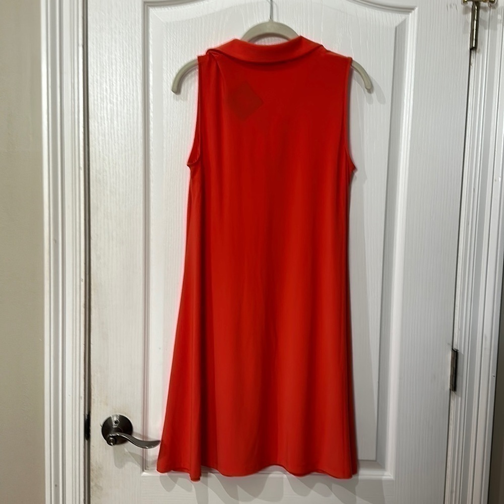 Anne Klein size 6 tangerine , Sleeveless collared dress NWT - Picture 4 of 5